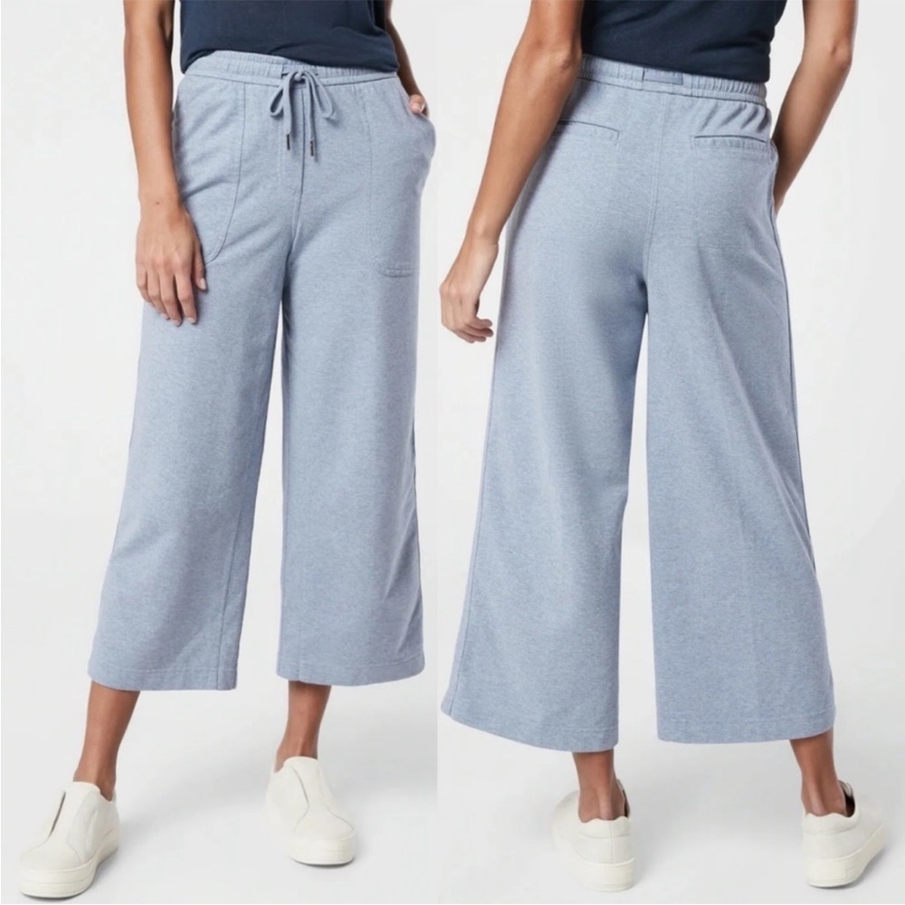 Athleta farallon heathered wide leg crop joggers 8
